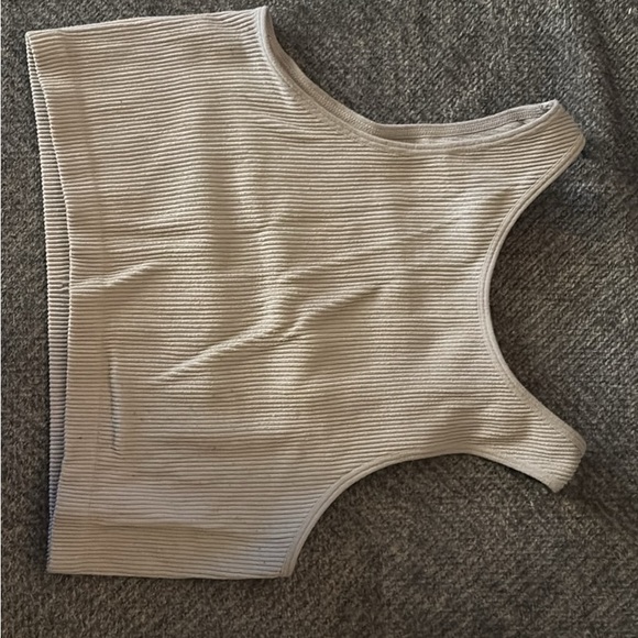 Women's Cream Ribbed Tank Top - Picture 1 of 1